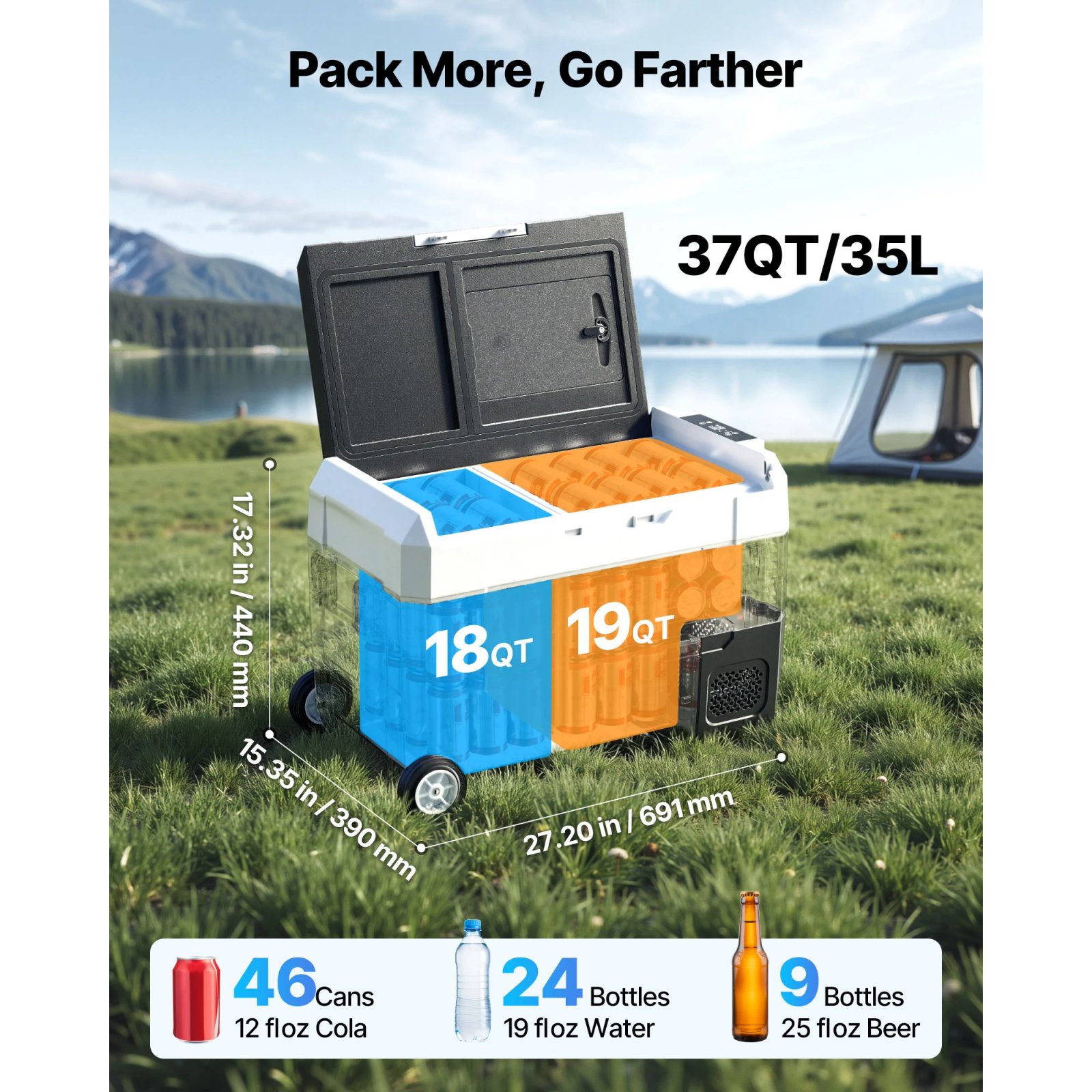 Réfrigérateur portable SucceBuy roues et poignée pliable compresseur capacité 35L 45L 55 Litres Env. rapide 4 Réfrigérateur portable SucceBuy roues et poignée pliable compresseur capacité 35L 45L 55 Litres Env. rapide – Image 4