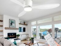 Ventilateur de plafond moderne IRALAN avec lumière LED. Moteur courant continu silencieux, grand volume d’air, télécommande, intensité variable, design moderne pour cuisine, chambre, salle à manger et patio. Qualité premium très demandée.