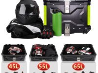 Coffre moto aluminium 45L, 55L, 65L. Étanche, robuste, dégagement rapide, protections ABS, doublure PU, compatible BMW, Yamaha, Suzuki, Kawasaki, CFMOTO. Idéal motards nomades, voyages, aventure. Catégorie Sacs Cargo Utilitaires.