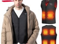Gilet chauffant KEMIMOTO pour hommes et femmes Chauffage électrique USB 5 V, 6 zones chauffantes, 3 niveaux de chaleur, tissu élasthanne lavable, idéal moto, hiver, outdoor, ski, pêche. Léger, souple, unisexe. Catégorie Sacs Cargo Utilitaires.